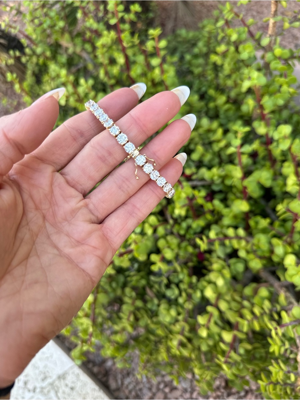 Stunning 16.12 carat tennis bracelet with lab diamonds, 5mm stones 14 kt gold - Picture 11 of 16